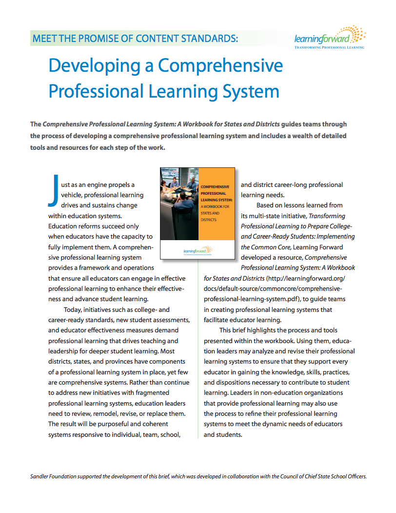 Developing a Comprehensive Professional Learning System